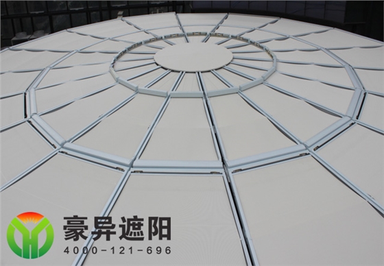 玻璃頂電動遮陽簾,戶外電動遮陽天棚簾,豪異天棚簾廠家,4000-121-696